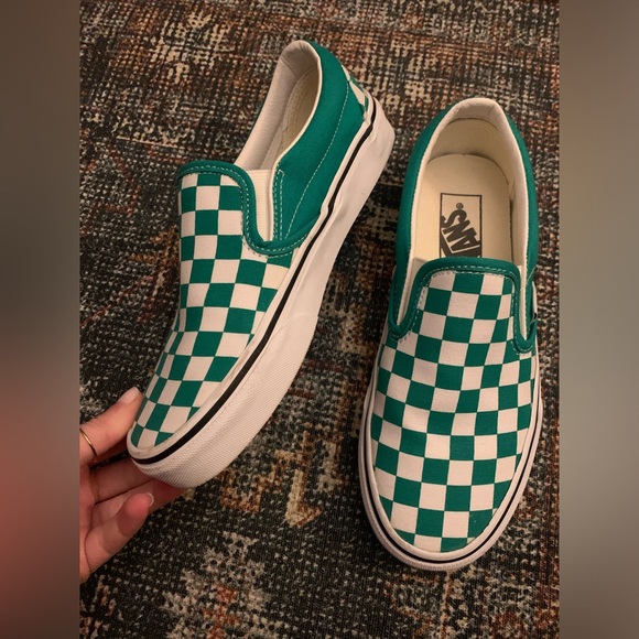 Barely worn great condition green and white checkered vans - Picture 2 of 3